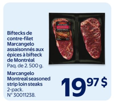 Biftecks de contre-filet marcangelo assaisonnés aux épices à bifteck de montréal