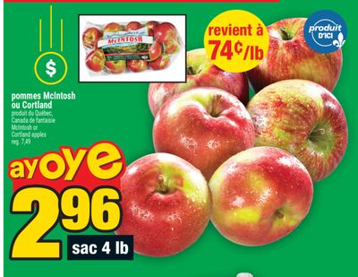 Pommes mcintosh ou cortland