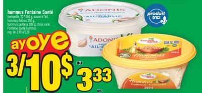 Hummus fontaine santé