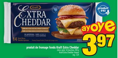 Produit de fromage fondu kraft extra cheddar