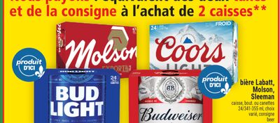 Bière labatt, molson, sleeman