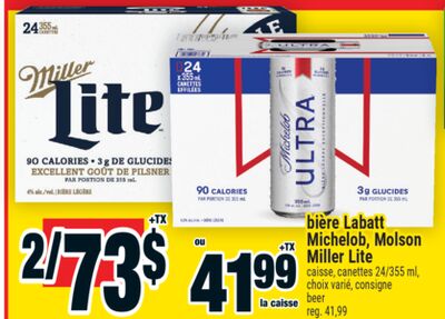 Bière labatt michelob, molson miller lite