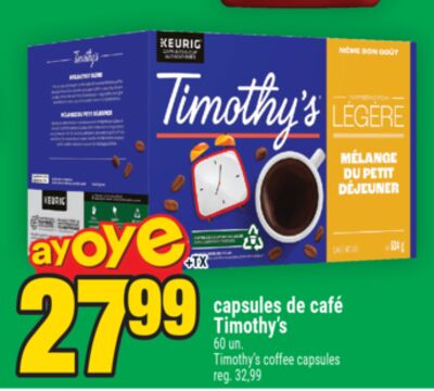 Capsules de café timothy's