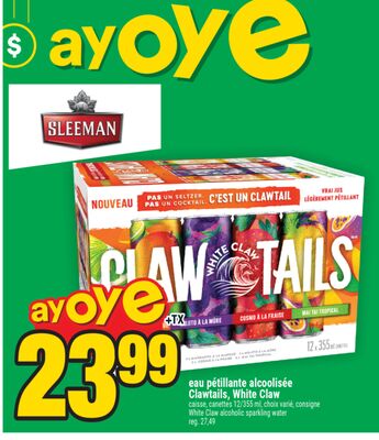 Eau pétillante alcoolisée clawtails, white claw