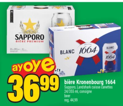 Kronenbourg 1664 sapporo/ landshark caisse canettes