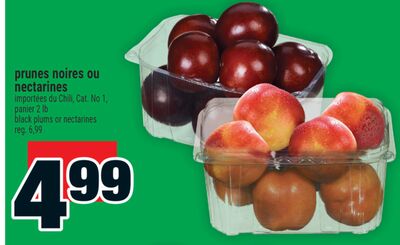 Prunes noires ou nectarines