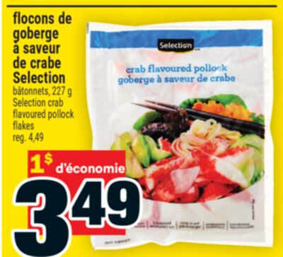 Flocons de goberge à saveur de crabe