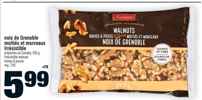 Noix de grenoble moities et morceaux irrésistible