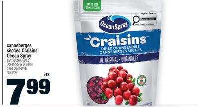 Canneberges sèches craisins ocean spray