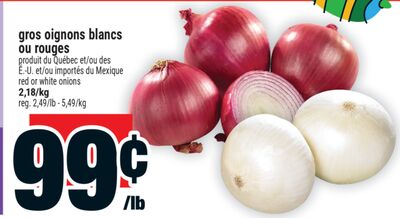 Gros oignons blancs ou rouges