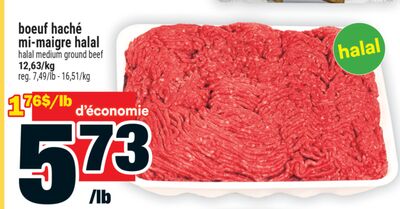Boeuf haché mi-maigre halal