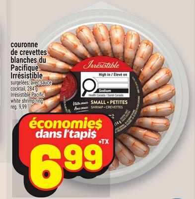 Couronne de crevettes blanches du pacifique irrésistible