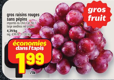 Gros raisins rouges sans pépins