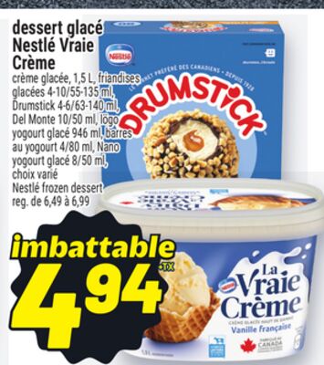 Dessert glacé nestlé vraie crème