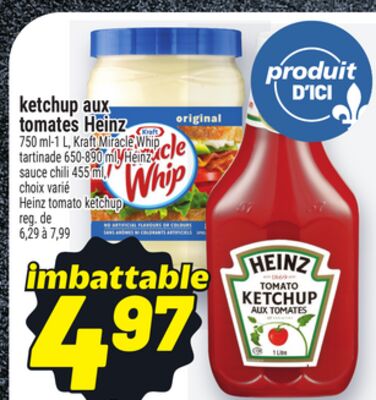 Ketchup aux tomates heinz