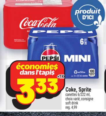 Coke, sprite canettes