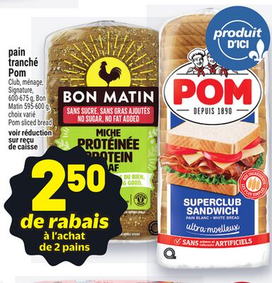 Pain tranché pom