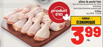 Pilons de poulet frais
