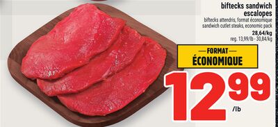 Biftecks sandwich escalopes