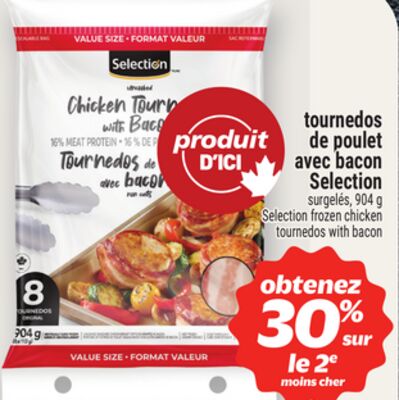 Tournedos de poulet avec bacon selection