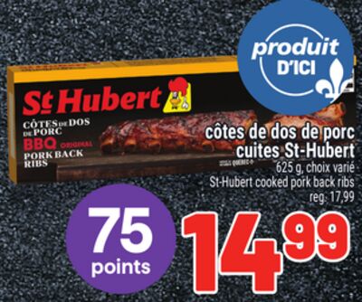 Côtes de dos de porc cuites st-hubert