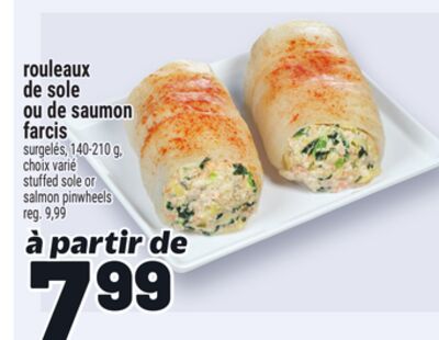 Rouleaux de sole ou de saumon farcis