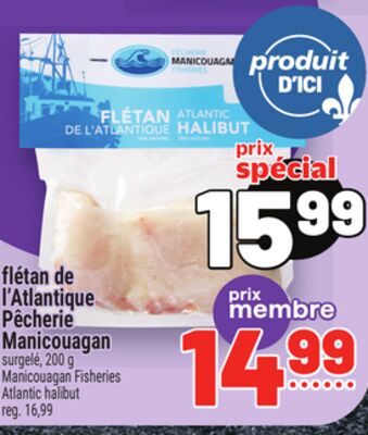 Flétan de l'atlantique pêcherie manicouagan