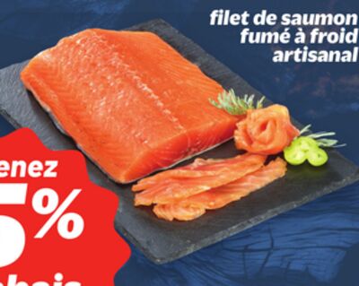 Filet de saumon fumé à froid artisanal