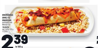 Enchiladas avec riz mexicain