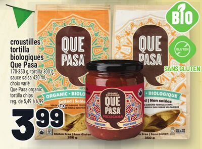 Croustilles tortilla biologiques que pasa