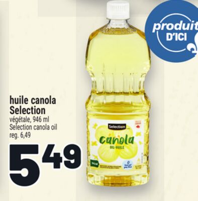 Huile canola selection
