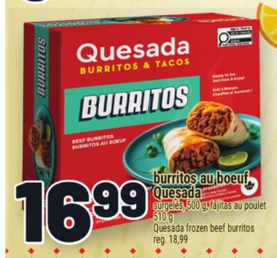 Burritos au boeuf quesada