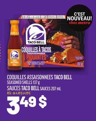 Coquilles assaisonnees taco bell seasoned shells