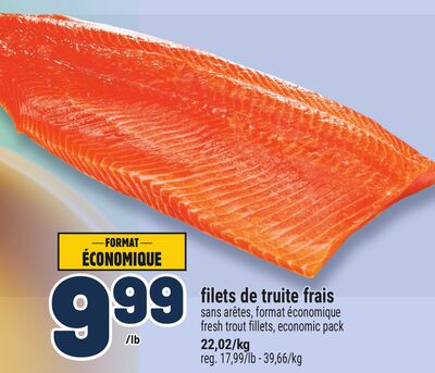 Filets de truite frais