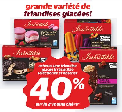 Irresistible grande variété de friandises glacées!