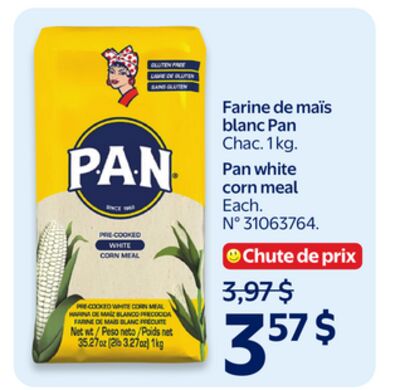 Farine de maïs blanc pan