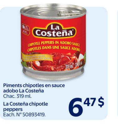 Piments chipotles en sauce adobo la costena