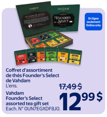 Coffret d'assortiment de thés founder's select de vahdam