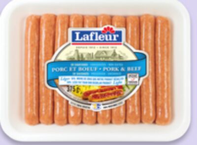Saucisses fraîches de porc et bœuf à déjeuner lafleur