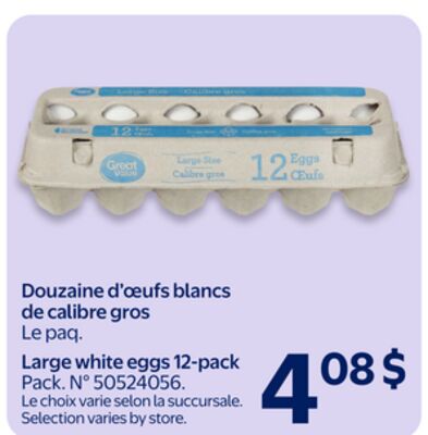 Douzaine d'œufs blancs de calibre gros