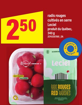 Radis rouges cultivés en serre leciel, 340 g