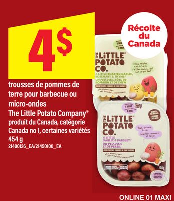 Trousses de pommes de terre pour barbecue ou micro-ondes the little potato company®, 454 g