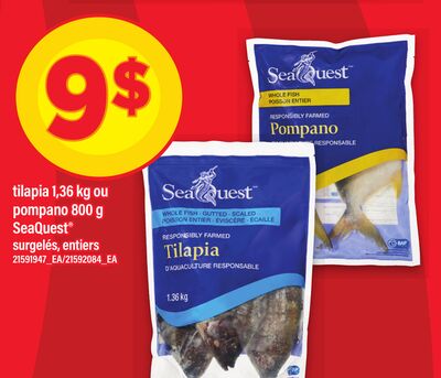 Tilapia 1,36 kg ou pompano 800 g seaquest®