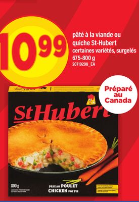 Pâté à la viande ou quiche st-hubert, 675-800 g