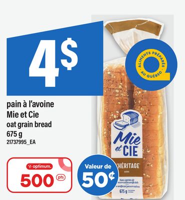 Pain à l'avoine mie et cie