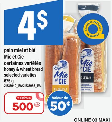 Pain miel et blé mie et cie
