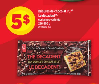 Brisures de chocolat pc le décadent, 226-300 g