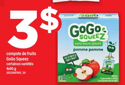 Compote de fruits gogo squeez, 4x90 g