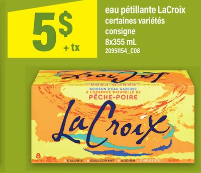 Eau pétillante lacroix, 8x355 ml