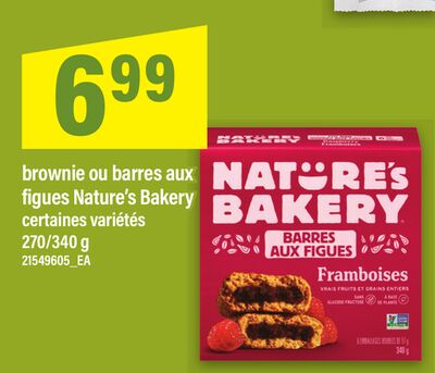 Brownie ou barres aux figues nature's bakery, 270/340 g